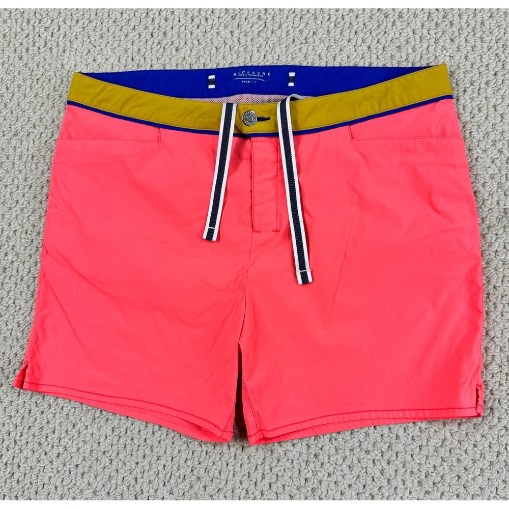 Mackeene Swim Trunk Men Large Hot Pink Drawstring Board Short Chic and Technique